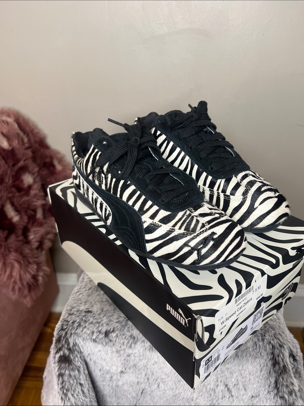 Puma Speed Cat Zebra-Print Sneakers - Black & White (Women’s)